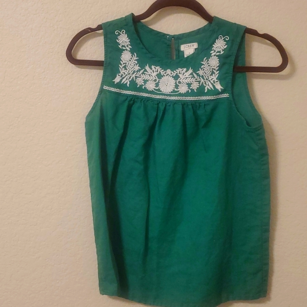 Jcrew embroidered top size 0